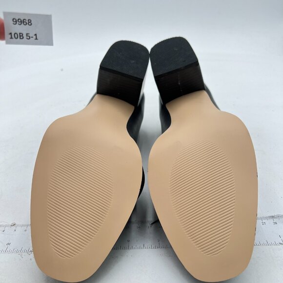 Classic Black Block Heel Loafers - Picture 7 of 8